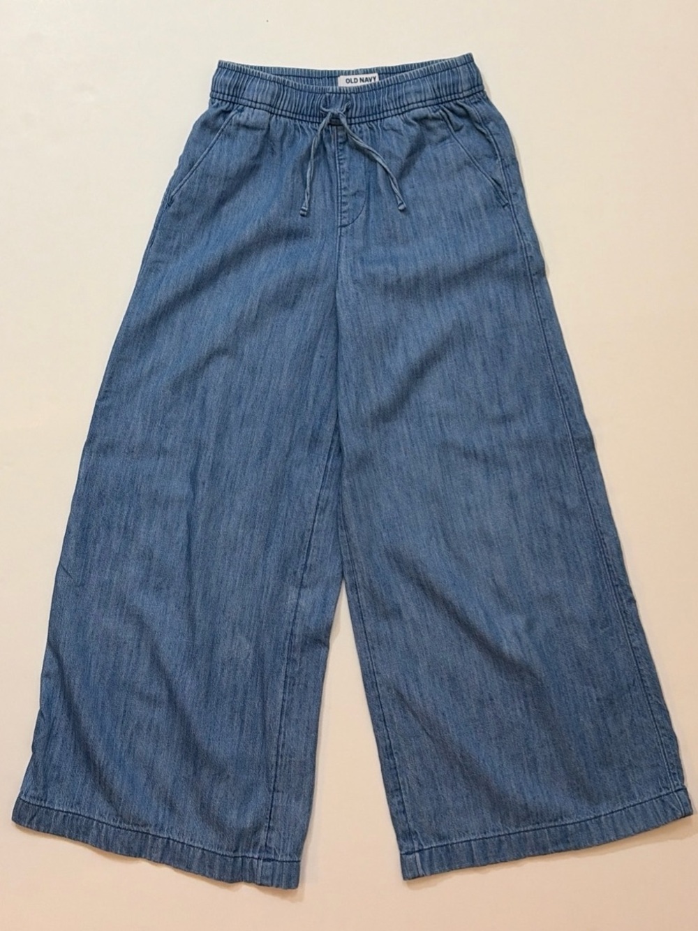 Old Navy Girls Medium 8 Wide Leg Pull-On Denim Pants